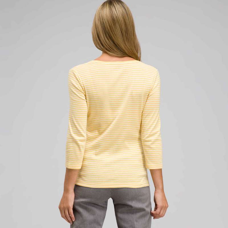 3/4 Sleeve V-Neck Top, Butter Multi, large image number 1